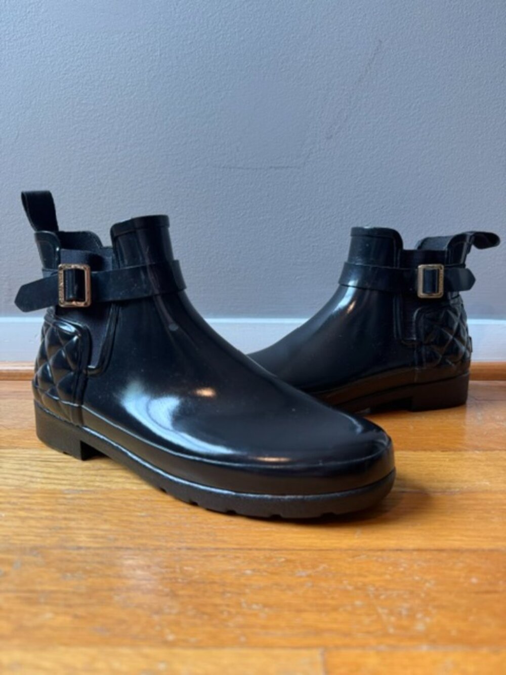 Hunter Original Short Rain Boots Women's Size 8 Black Waterproof EUC